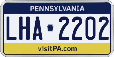 PA license plate LHA2202