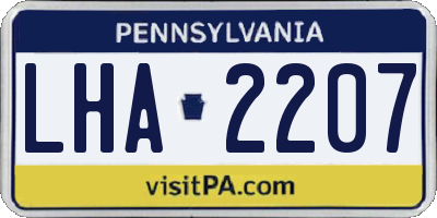 PA license plate LHA2207