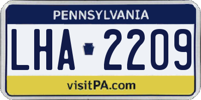 PA license plate LHA2209