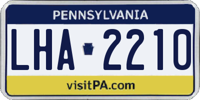 PA license plate LHA2210