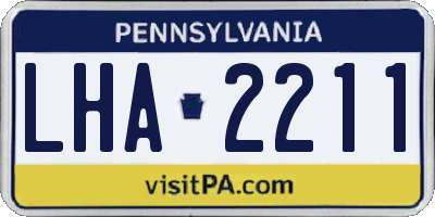 PA license plate LHA2211