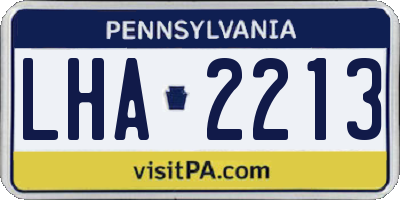 PA license plate LHA2213