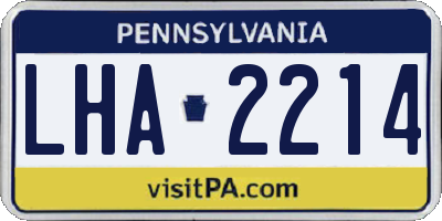 PA license plate LHA2214