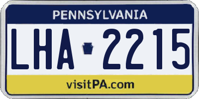 PA license plate LHA2215