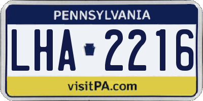PA license plate LHA2216