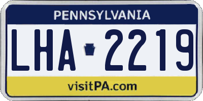 PA license plate LHA2219