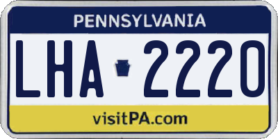 PA license plate LHA2220