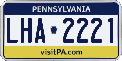 PA license plate LHA2221