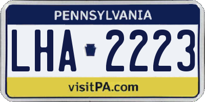 PA license plate LHA2223