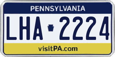 PA license plate LHA2224