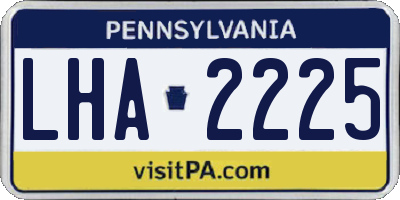 PA license plate LHA2225