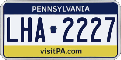 PA license plate LHA2227