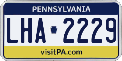 PA license plate LHA2229