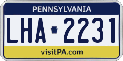 PA license plate LHA2231