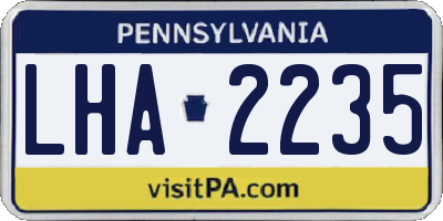 PA license plate LHA2235