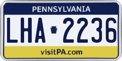 PA license plate LHA2236