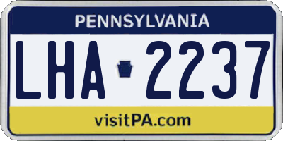 PA license plate LHA2237