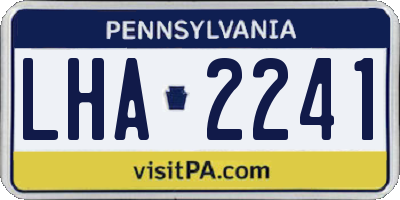 PA license plate LHA2241