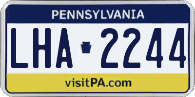 PA license plate LHA2244