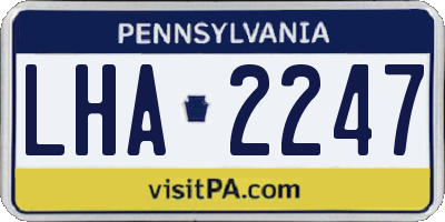 PA license plate LHA2247