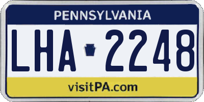 PA license plate LHA2248