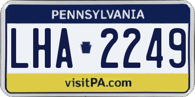 PA license plate LHA2249