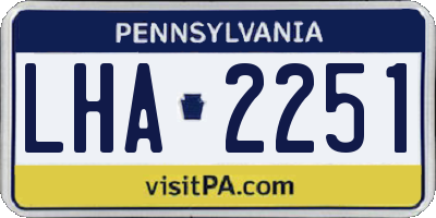 PA license plate LHA2251