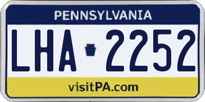 PA license plate LHA2252