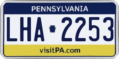 PA license plate LHA2253