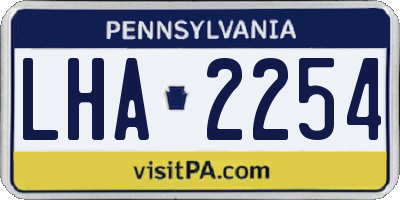 PA license plate LHA2254