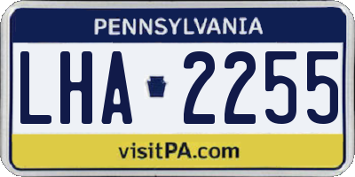 PA license plate LHA2255