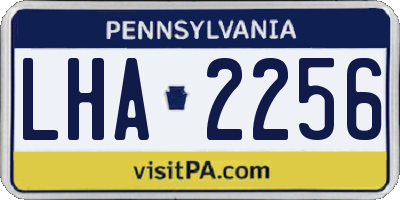 PA license plate LHA2256