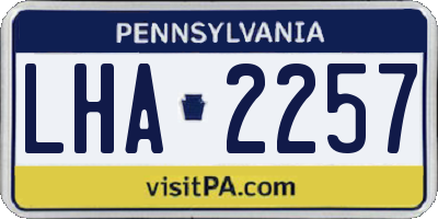 PA license plate LHA2257