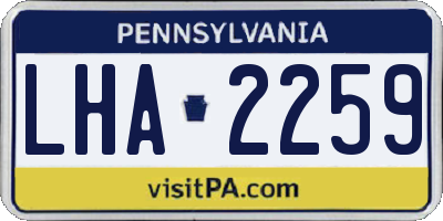 PA license plate LHA2259