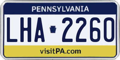 PA license plate LHA2260