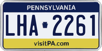 PA license plate LHA2261