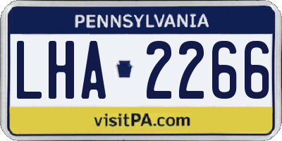 PA license plate LHA2266