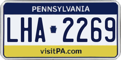 PA license plate LHA2269