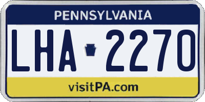 PA license plate LHA2270