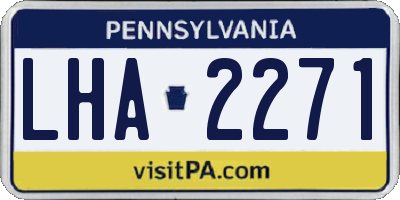 PA license plate LHA2271