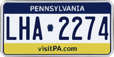 PA license plate LHA2274