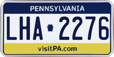 PA license plate LHA2276