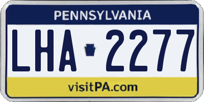 PA license plate LHA2277