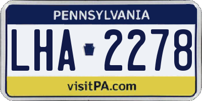PA license plate LHA2278