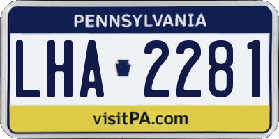 PA license plate LHA2281