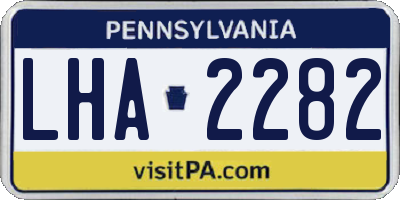 PA license plate LHA2282