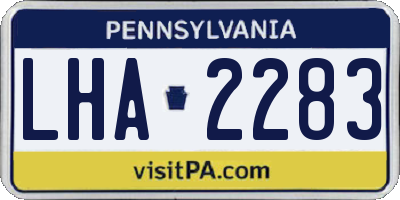 PA license plate LHA2283