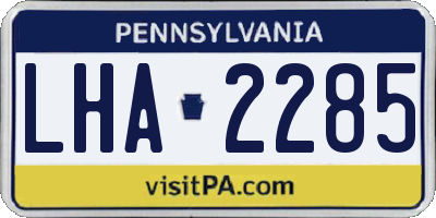 PA license plate LHA2285