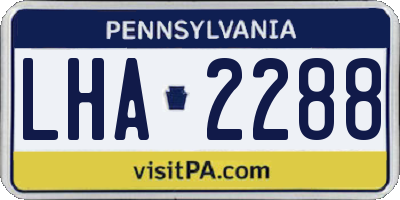 PA license plate LHA2288