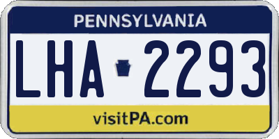 PA license plate LHA2293